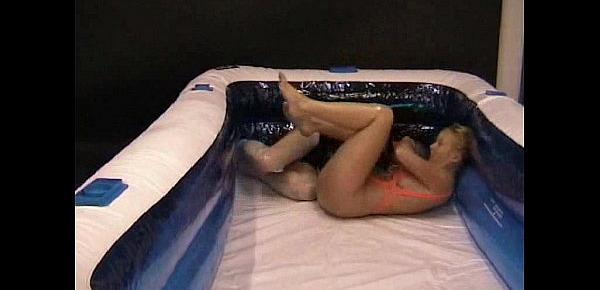  Mixed Oil Wrestling - 001 - Muffled Groans - Lucy